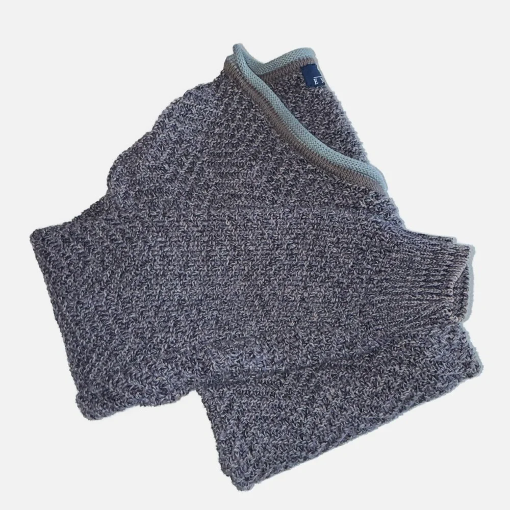 ENRO Men’s 100% Cotton Knit V-Neck‎ Sweater Tall XL Blue Textured